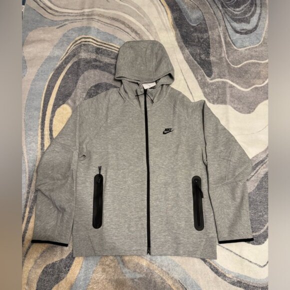 Nike Sportswear Tech Fleece Full-Zip Hoodie & Joggers Set Grey Mens Size Large - Picture 2 of 7